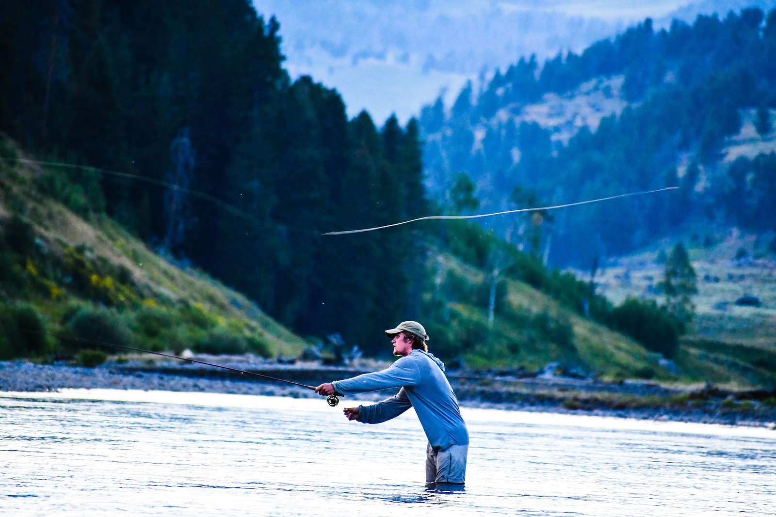 Fly Fisherman Casting